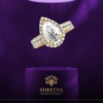 Pear-Shaped Diamond Halo Engagement Ring