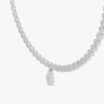 Diamond Halo Drop Necklace
