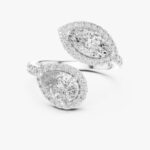 Pear-Shaped & Marquise Diamond Open Ring
